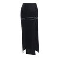 Punk Style Skirt Women's New Chic Halloween Festival Long Party Skirt High Waist Slim Bow Sexy Side Split Knee-Length Skirts