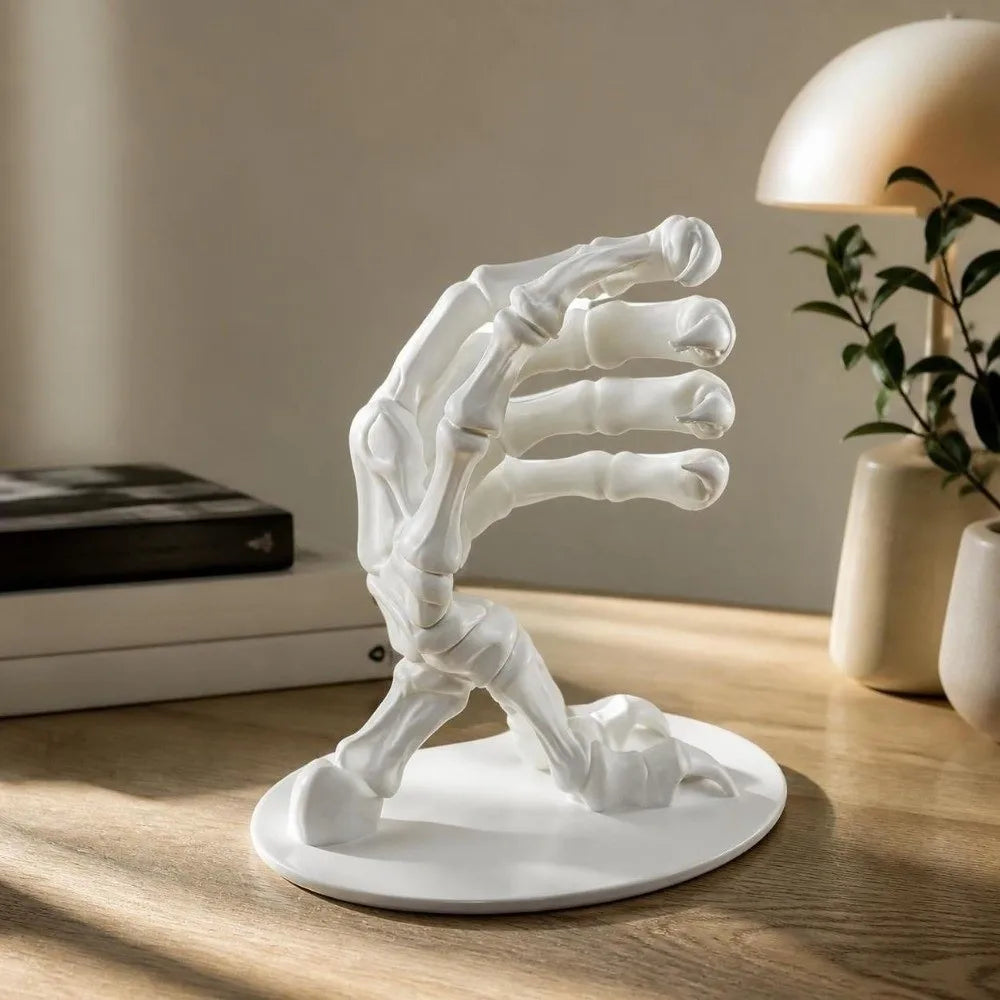 Home Decor 3D Printed Skeleton Hand Statue Ornaments Gothic Style Halloween Decorations Skull Claw Desktop Decoration Office