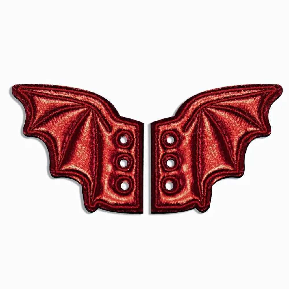 PU Leather Bat Shoe Wings Bat Wings Shape Lightweight DIY Shoe Decoration Charm Lace-Up Design Wear-Resistant