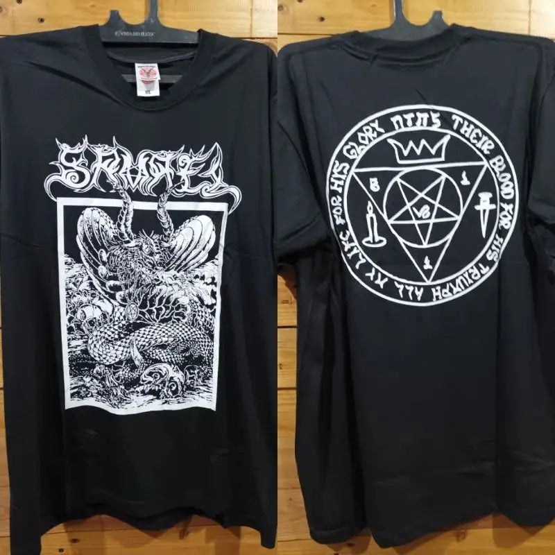 Gothic Punk Rock Tops GORGORTH Black Metal T-shirt Cotton Short Sleeves Print Casual Loose Streetwear Vintage T Shirts Unisex