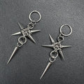 Gothic Stainless Steel Hoops Spike Piercing Long Dangle Earrings Handmade Punk y2k Chainmail Rivet Drop Earrings Rock Jewelry