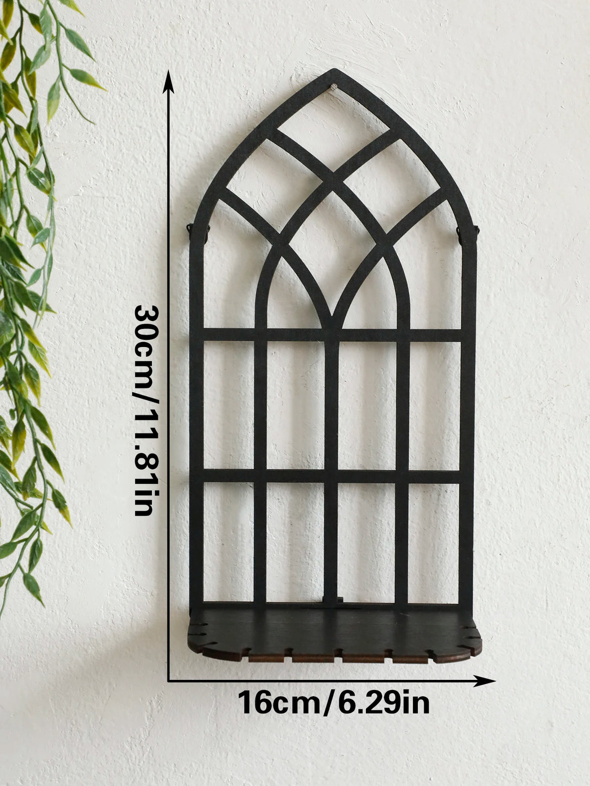 Gothic Wooden Hollow Wall Decoration Black Wall Hanging Home Decor Floating Shelves Vintage Door Frame Rustic Spooky Decorative