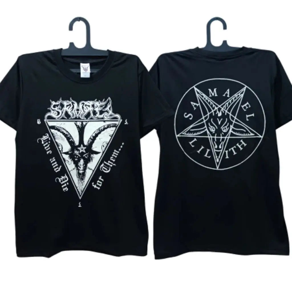 Gothic Punk Rock Tops GORGORTH Black Metal T-shirt Cotton Short Sleeves Print Casual Loose Streetwear Vintage T Shirts Unisex