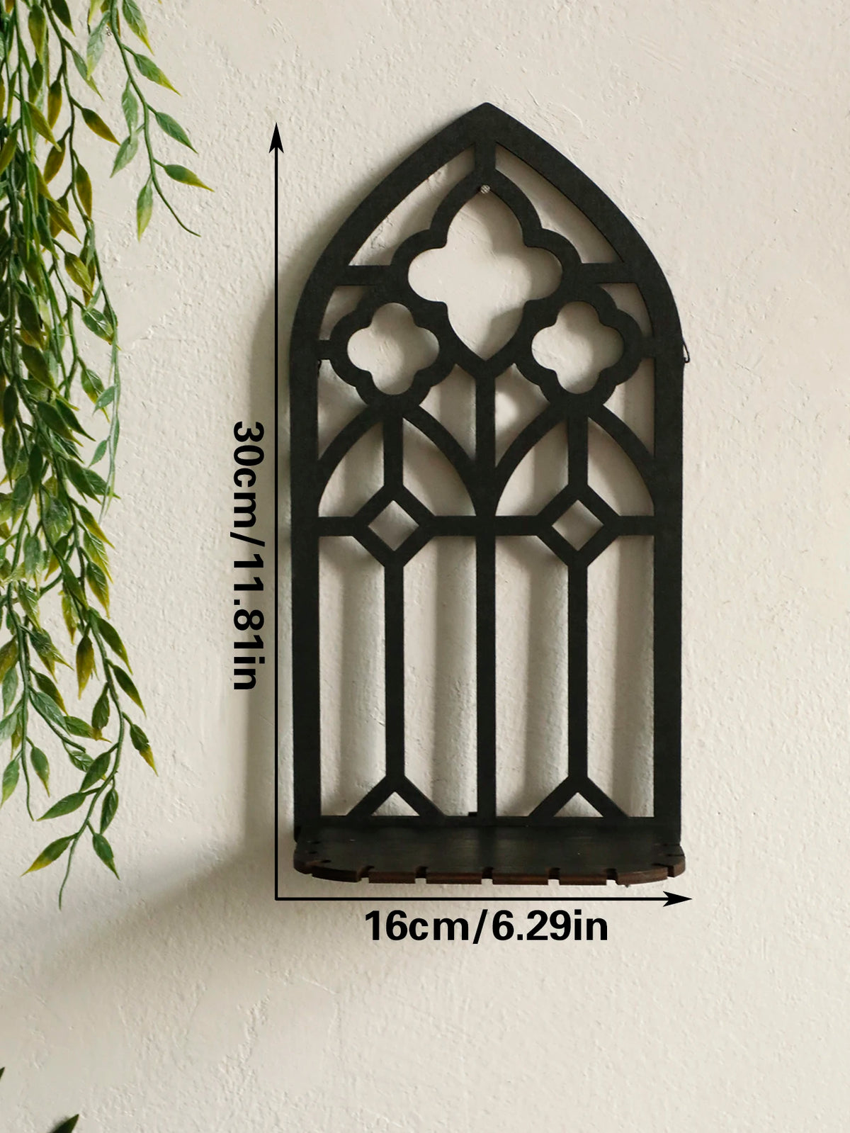 Gothic Wooden Hollow Wall Decoration Black Wall Hanging Home Decor Floating Shelves Vintage Door Frame Rustic Spooky Decorative