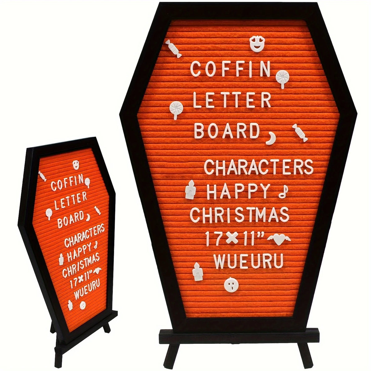 Coffin Letter Board Halloween Decor Purple | Felt Message Board For Spooky Home Decor Goth Room Decorations Office Supplies Sign