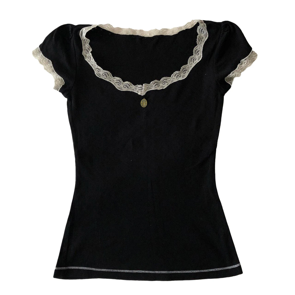 Short Sleeve Gothic T-Shirts Women Y2k Print Tshirt Graphic Tee Tops E-Girls Punk Tee Shirts Streetwear