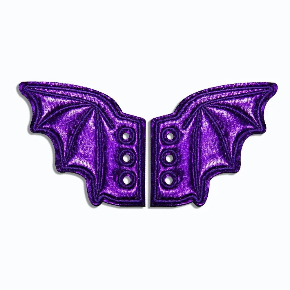 PU Leather Bat Shoe Wings Bat Wings Shape Lightweight DIY Shoe Decoration Charm Lace-Up Design Wear-Resistant