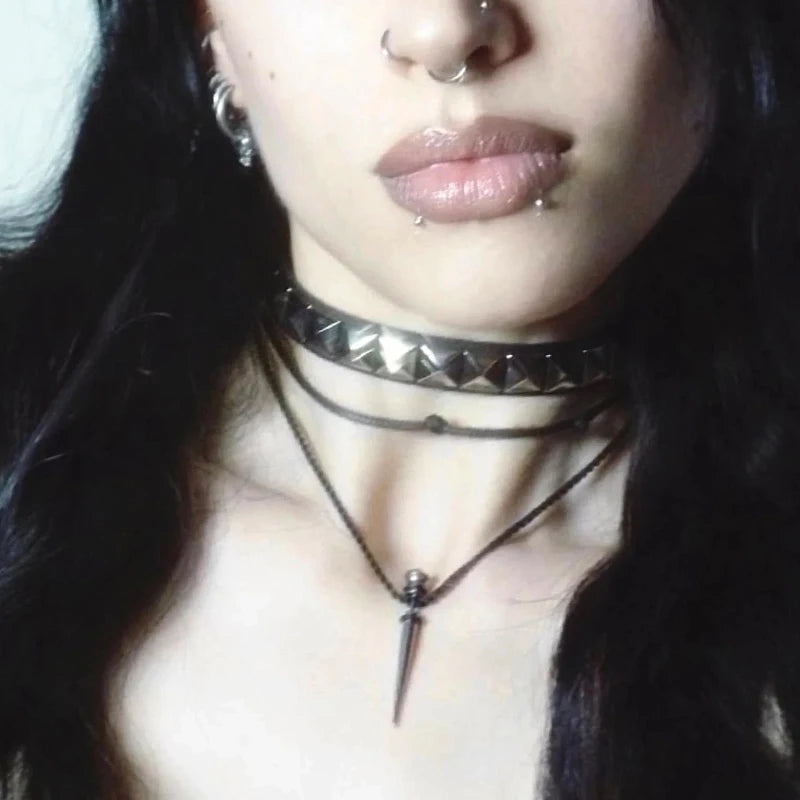 Anime Death Note Necklace Leather Choker Necklaces For Men Women Hip Hop Punk Rivet Collar Cosplay Jewelry Gifts