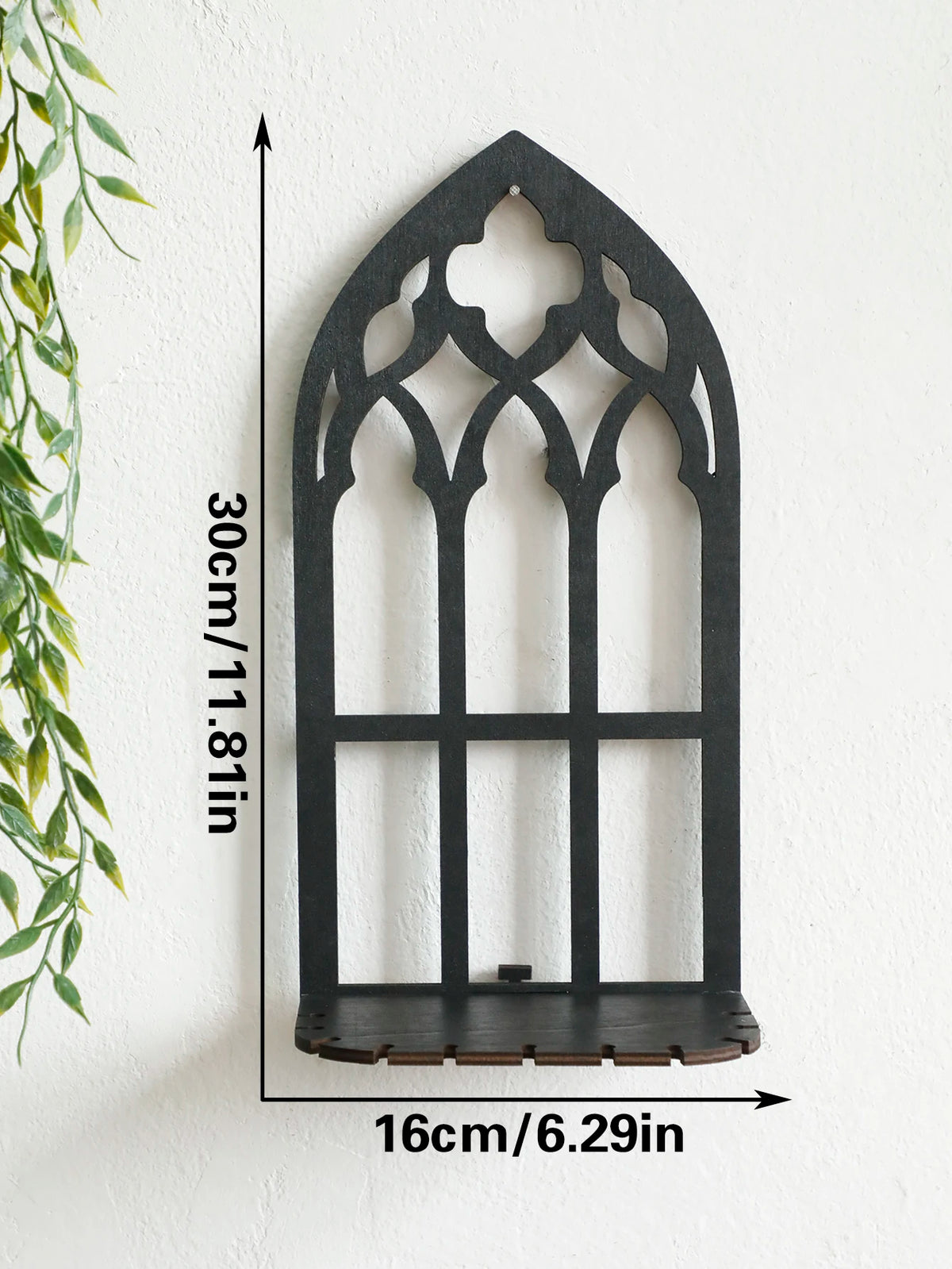 Gothic Wooden Hollow Wall Decoration Black Wall Hanging Home Decor Floating Shelves Vintage Door Frame Rustic Spooky Decorative