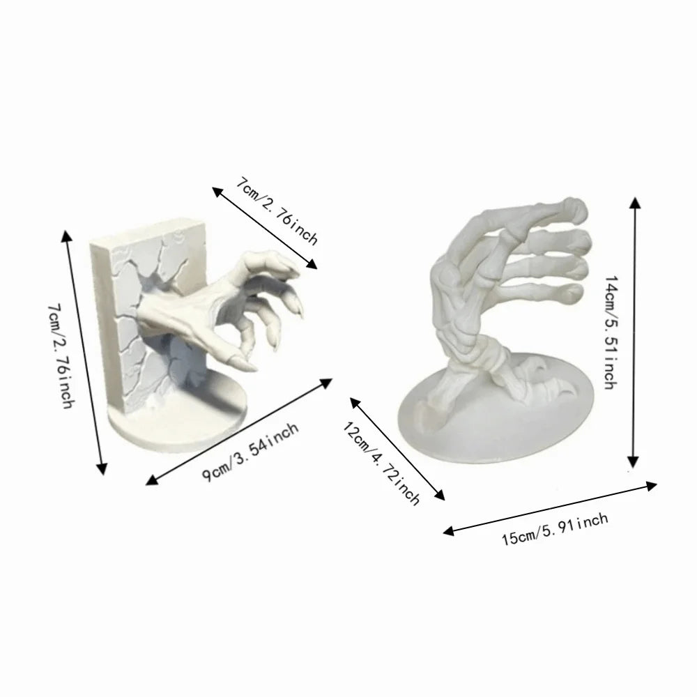Home Decor 3D Printed Skeleton Hand Statue Ornaments Gothic Style Halloween Decorations Skull Claw Desktop Decoration Office