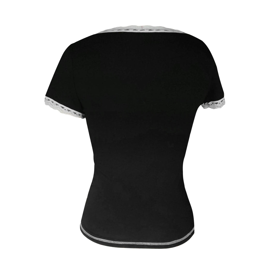 Short Sleeve Gothic T-Shirts Women Y2k Print Tshirt Graphic Tee Tops E-Girls Punk Tee Shirts Streetwear