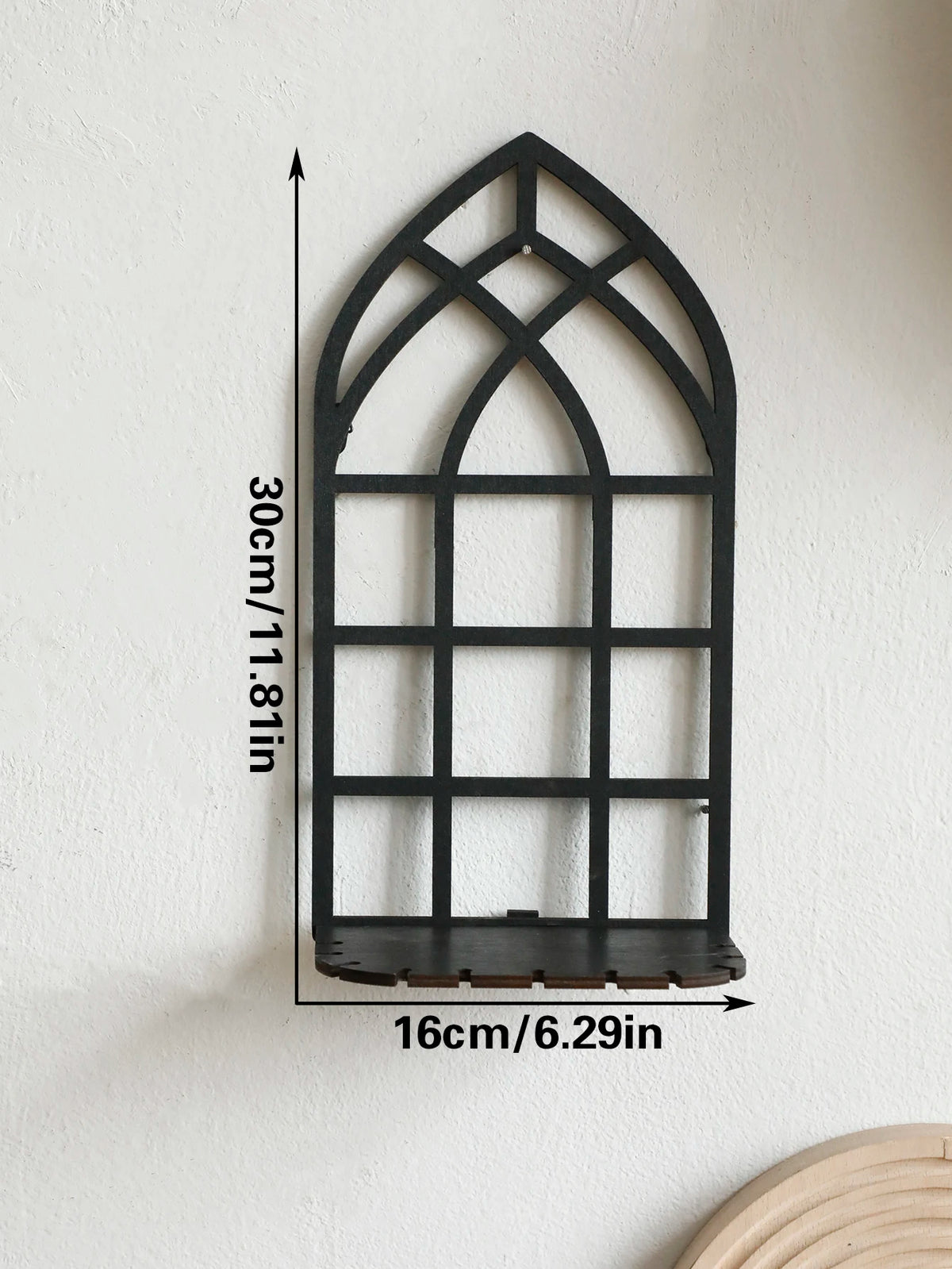 Gothic Wooden Hollow Wall Decoration Black Wall Hanging Home Decor Floating Shelves Vintage Door Frame Rustic Spooky Decorative