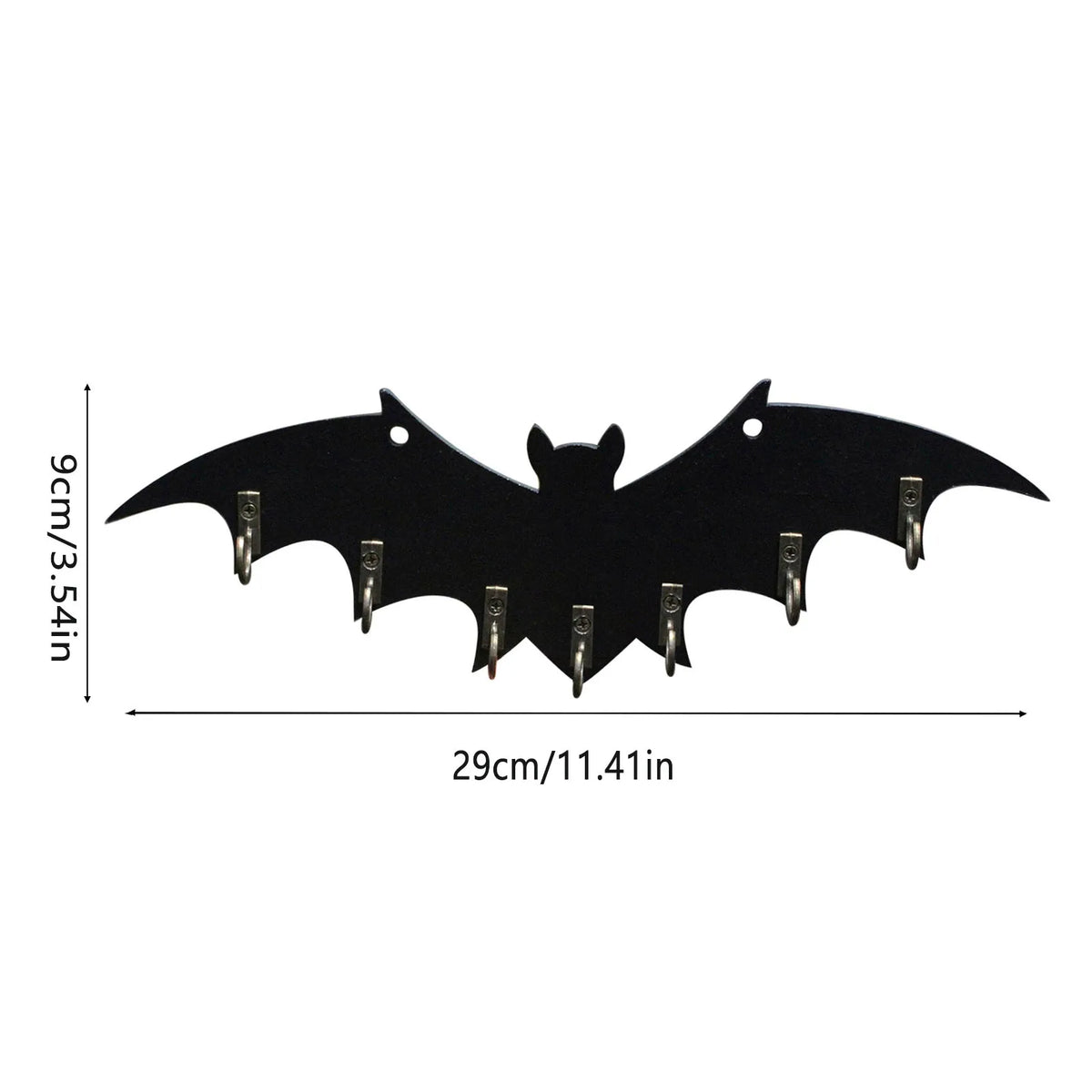 Halloween Bat Key Hook Gothic Style Vampire 2D Flat Printing Wall Decoration Multifunctional Pendant Decorative Hooks Organizer