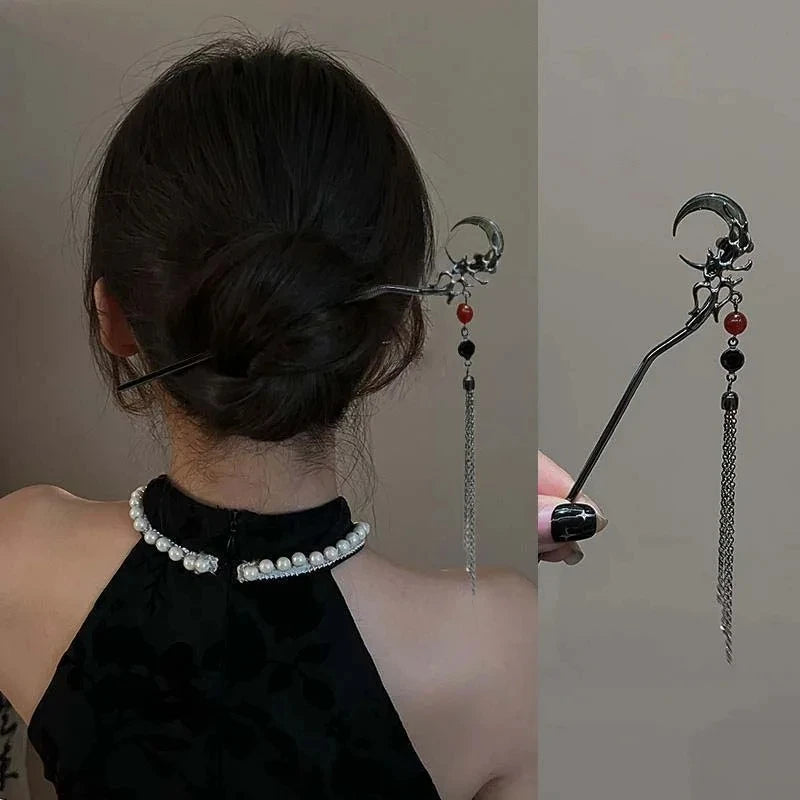 2026 New Chinese Style Butterfly Flower Tassel Hair Stick for Women Vintage Metal Hanfu Chopstick Hair Sticks Hair Accessories