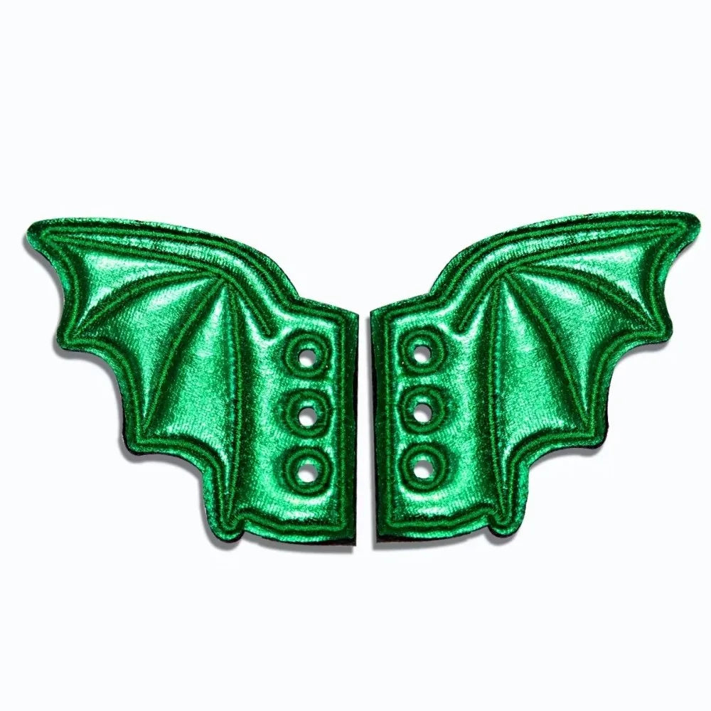 PU Leather Bat Shoe Wings Bat Wings Shape Lightweight DIY Shoe Decoration Charm Lace-Up Design Wear-Resistant