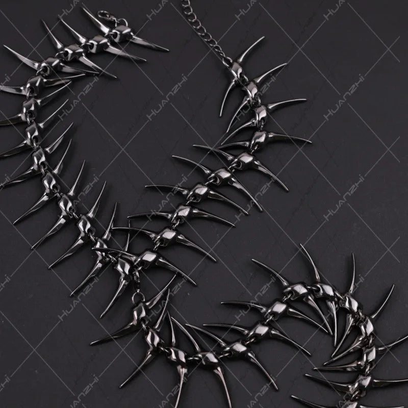 Unique Design Punk Style Spine Bone Back Chain Necklace Women Exaggerated Personality Retro Hip Hop Body Chain Jewelry Gift