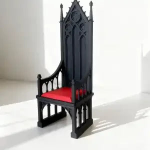 3d Printed Gothic Style Throne Skeleton Design Chair for Home Accessories Bjd Doll Decoration 1/18 1/12