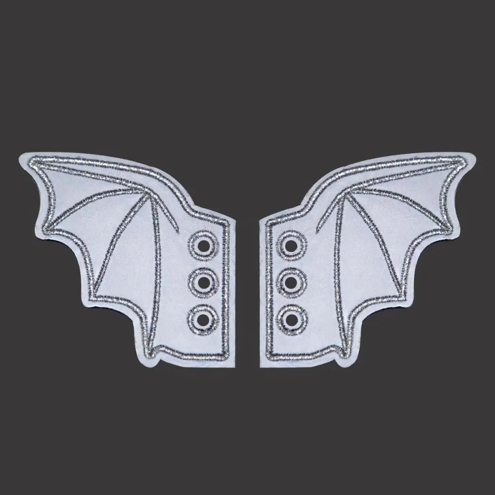 PU Leather Bat Shoe Wings Bat Wings Shape Lightweight DIY Shoe Decoration Charm Lace-Up Design Wear-Resistant