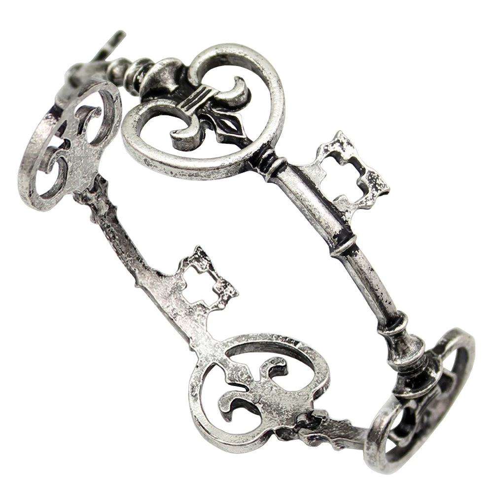 Vintage Victorian Skeleton Key Bracelet Women Man Fashion Lucky Cuff Bangle Anime HipHop Punk Charm Jewelry Creative Accessories