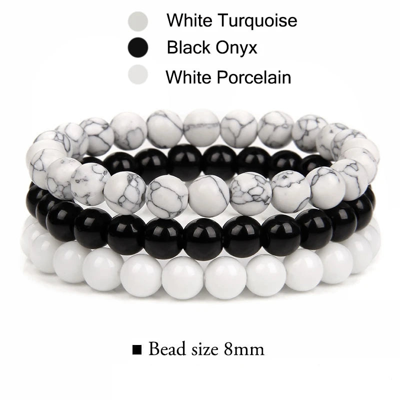 Men Stone Bracelet Set Multi-layer Black Volcanic Wood Beads Elastic Bracelet Viking Homme Pulsera Hombre Hip-Hop Punk Jewelry