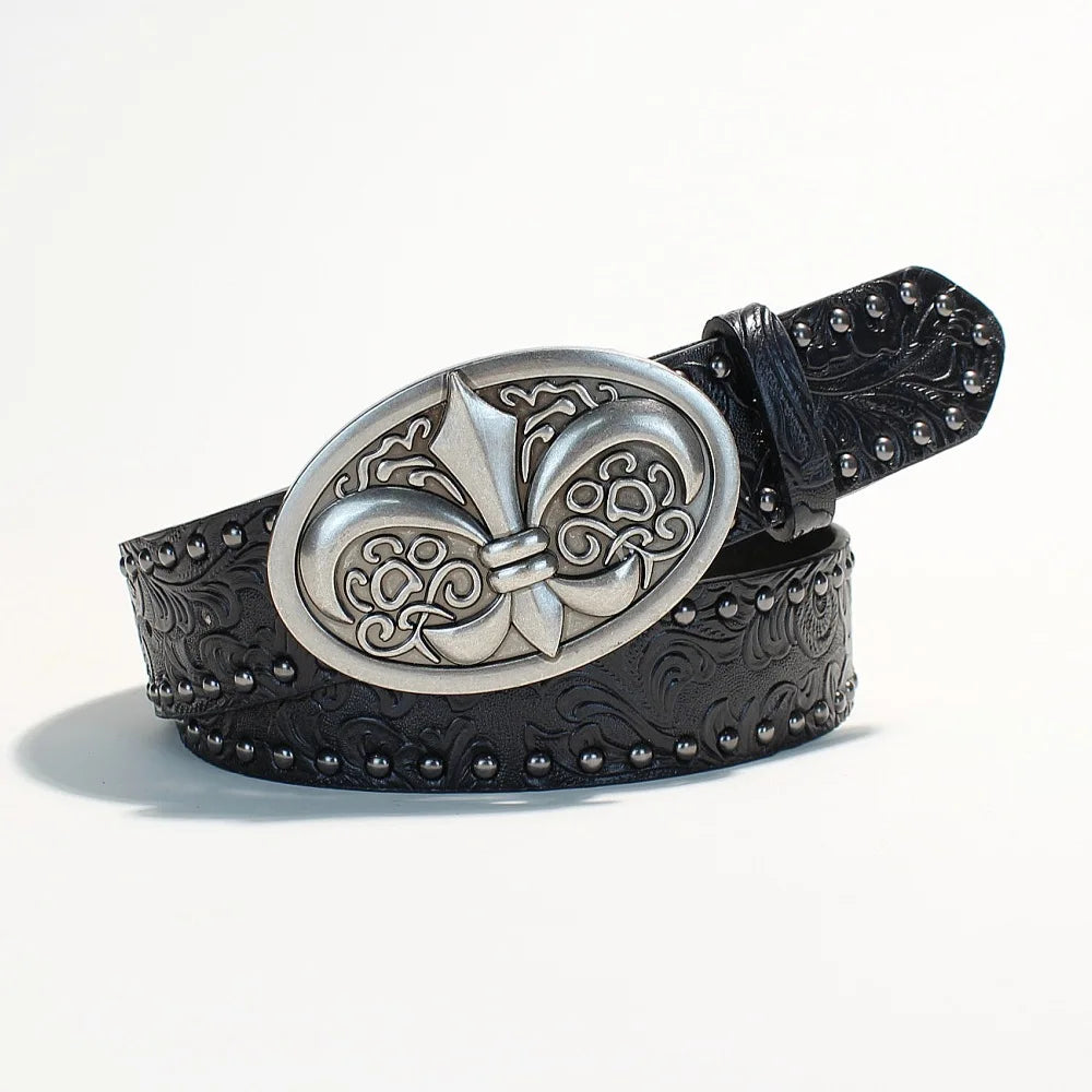 New European and American Y2K rivet punk wide belt for women's personality hot girls fashionable and versatile retro cross-borde