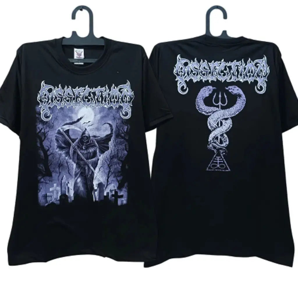 Gothic Punk Rock Tops GORGORTH Black Metal T-shirt Cotton Short Sleeves Print Casual Loose Streetwear Vintage T Shirts Unisex