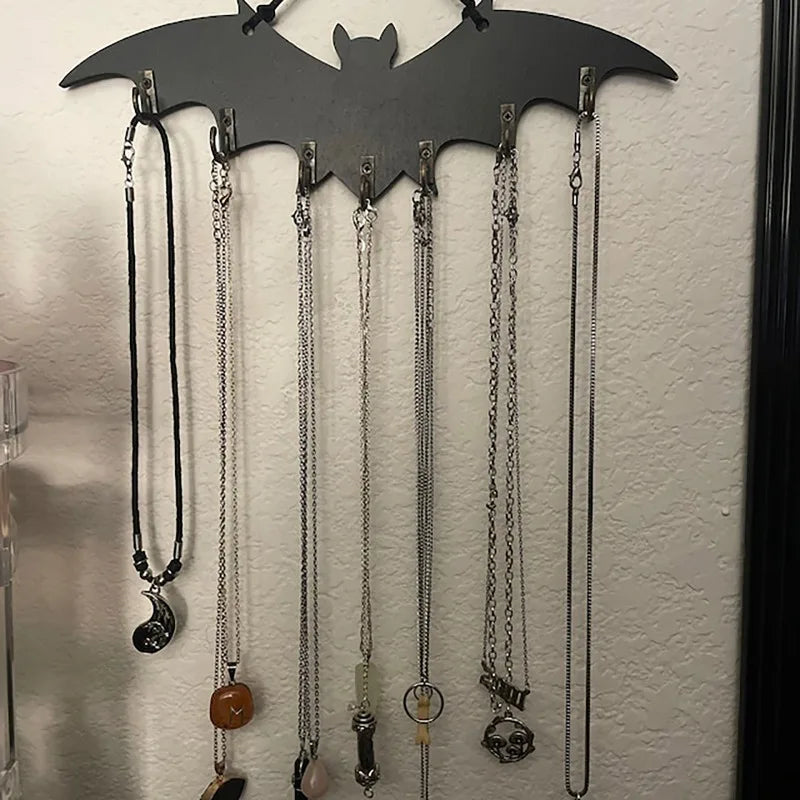 Halloween Bat Key Hook Gothic Style Vampire 2D Flat Printing Wall Decoration Multifunctional Pendant Decorative Hooks Organizer