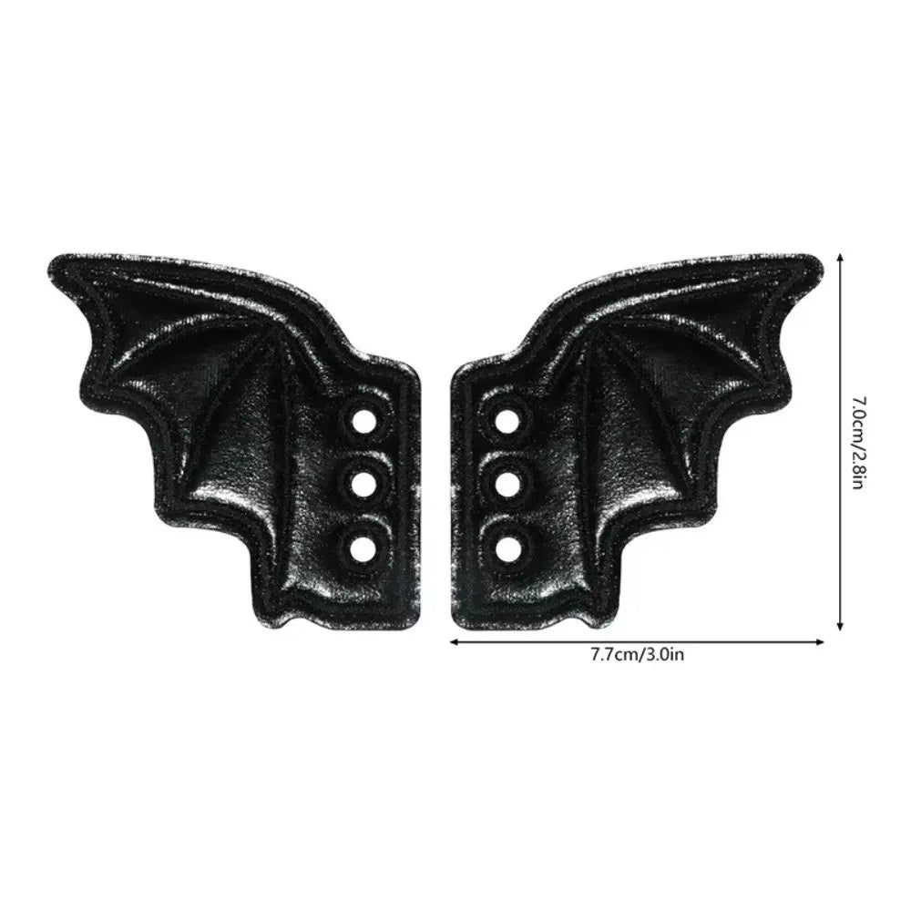 PU Leather Bat Shoe Wings Bat Wings Shape Lightweight DIY Shoe Decoration Charm Lace-Up Design Wear-Resistant