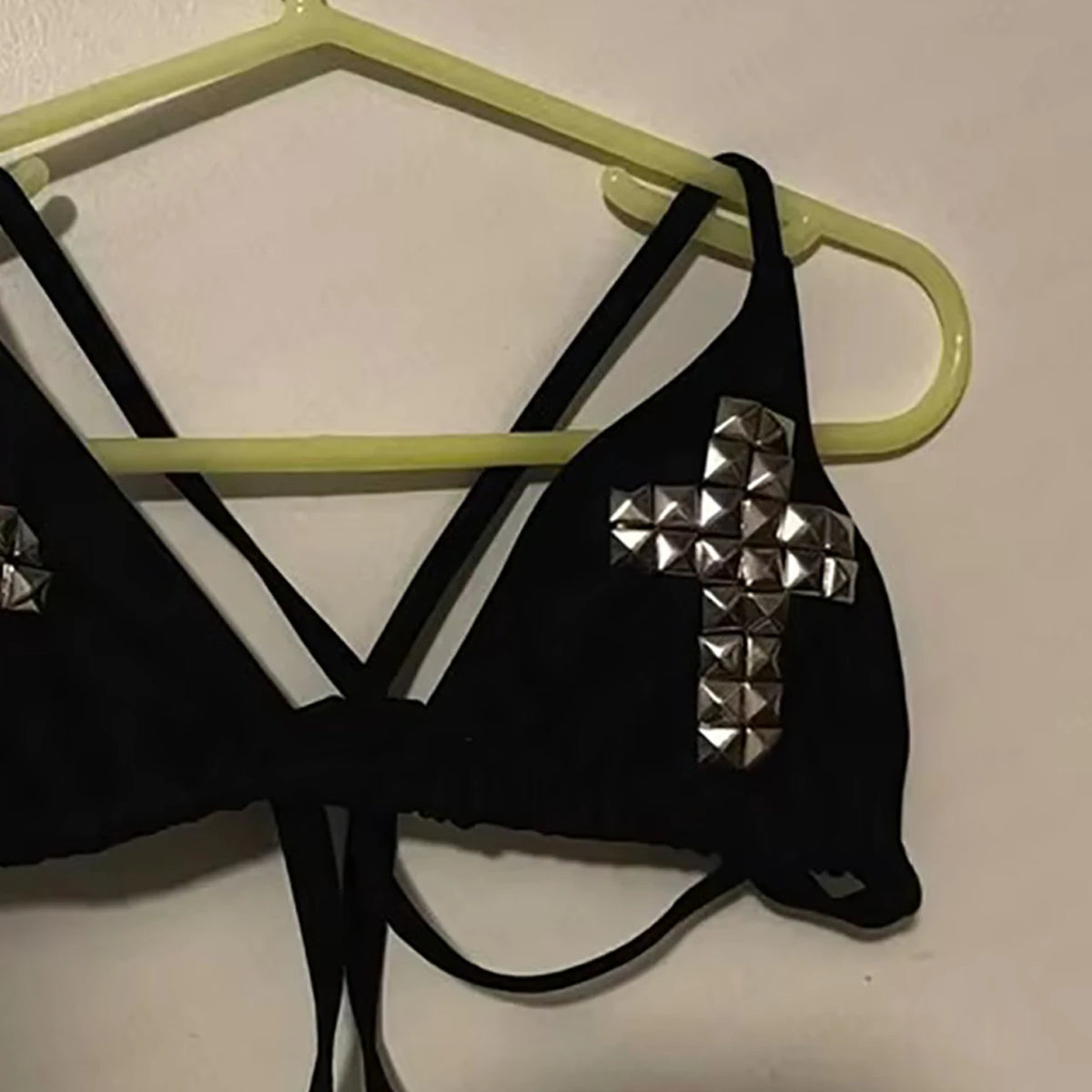 Y2K swimsuit tie emo girl spicy Retro 2000s female punk new beach swimsuit Gothic fashion hot brick print Grunge swimsuit bikini