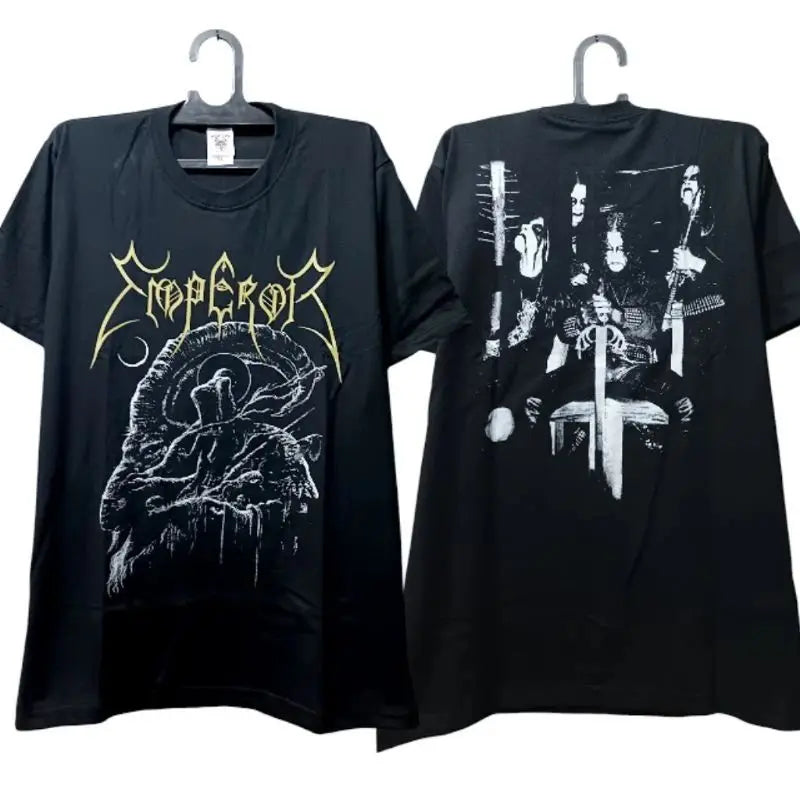 Gothic Punk Rock Tops GORGORTH Black Metal T-shirt Cotton Short Sleeves Print Casual Loose Streetwear Vintage T Shirts Unisex