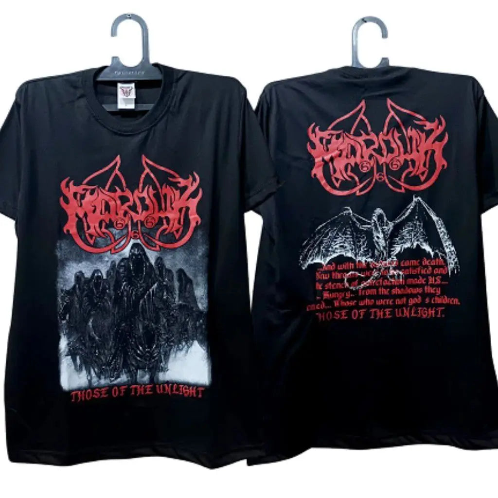 Gothic Punk Rock Tops GORGORTH Black Metal T-shirt Cotton Short Sleeves Print Casual Loose Streetwear Vintage T Shirts Unisex