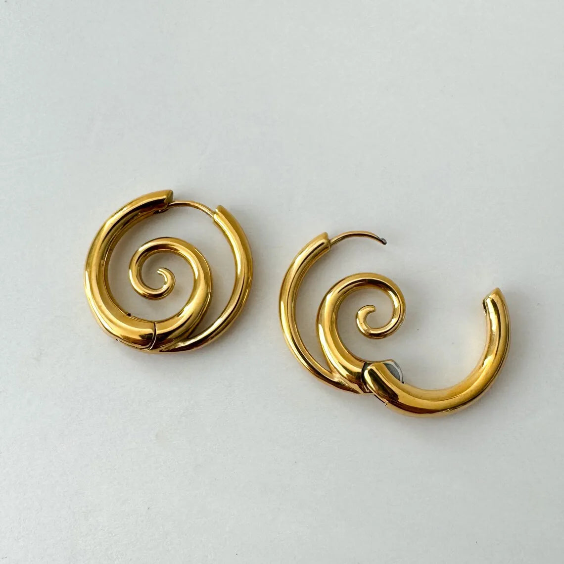 Stainless Steel eddy Punk Earrings | Silver Hoop Gothic Earrings