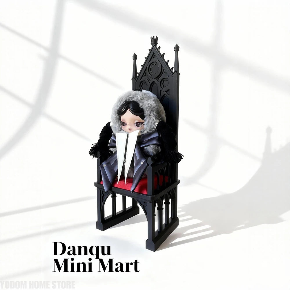 3d Printed Gothic Style Throne Skeleton Design Chair for Home Accessories Bjd Doll Decoration 1/18 1/12