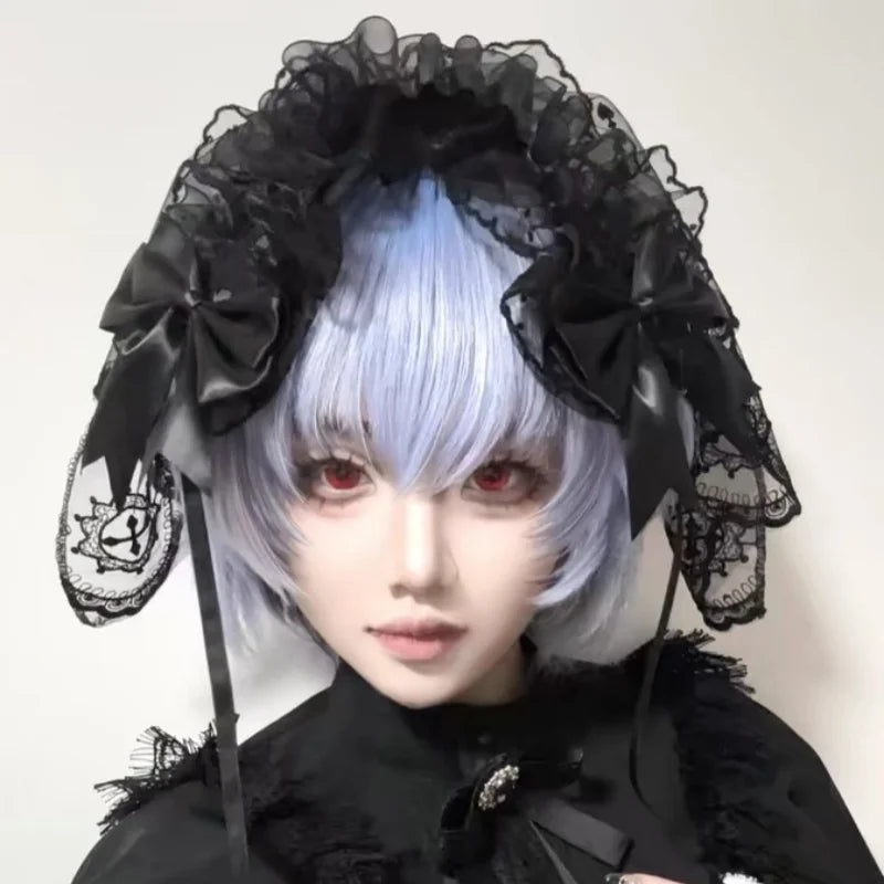 4 Types Original Lolita Bridal Veil Versatile Headband Gothic Dark Lace Angel Headpiece Lolita Cosplay Ruffled Hair Accessory