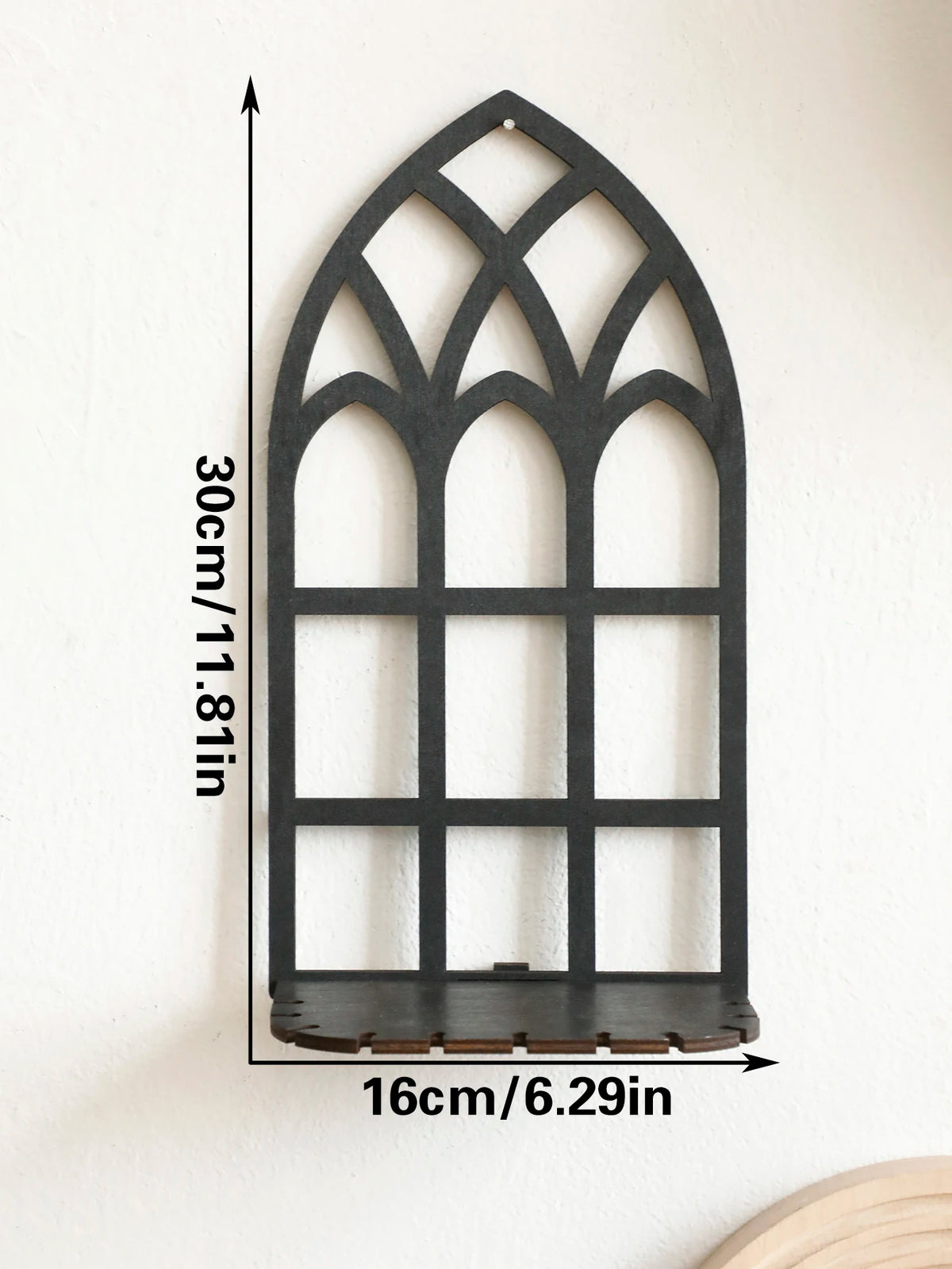 Gothic Wooden Hollow Wall Decoration Black Wall Hanging Home Decor Floating Shelves Vintage Door Frame Rustic Spooky Decorative
