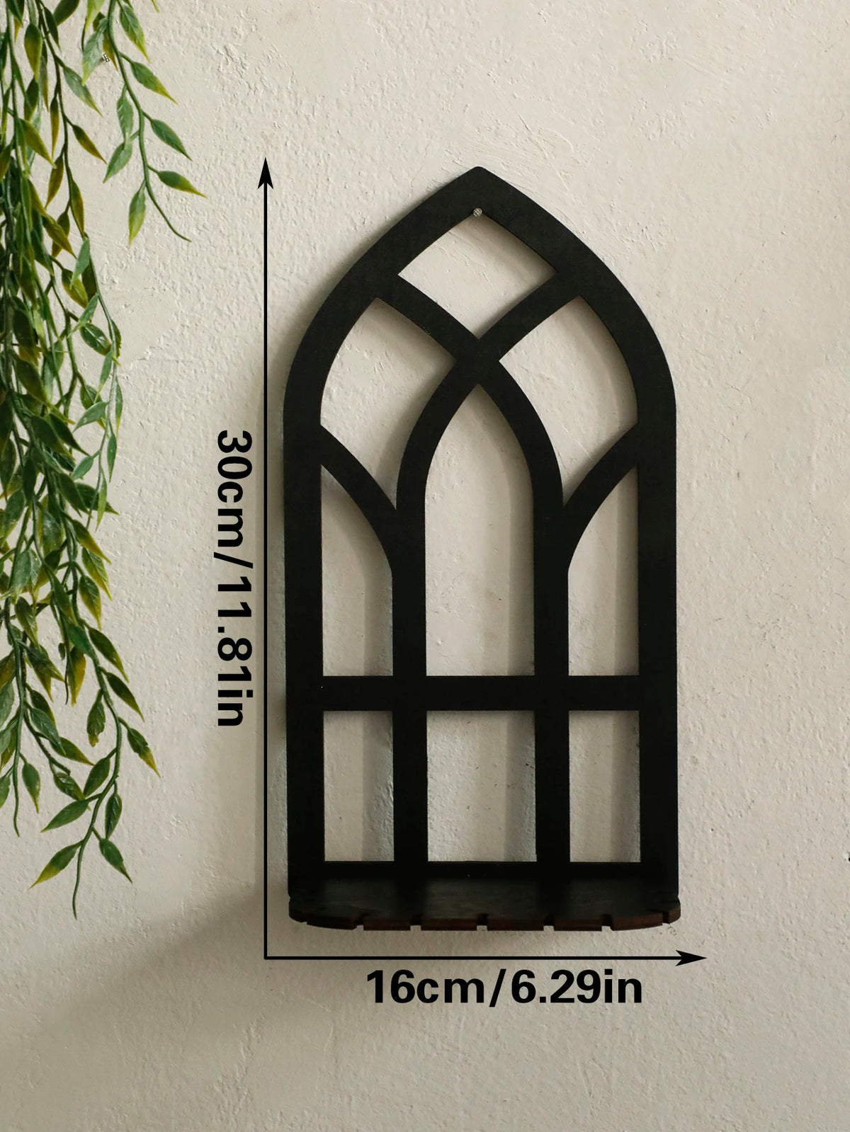 Gothic Wooden Hollow Wall Decoration Black Wall Hanging Home Decor Floating Shelves Vintage Door Frame Rustic Spooky Decorative