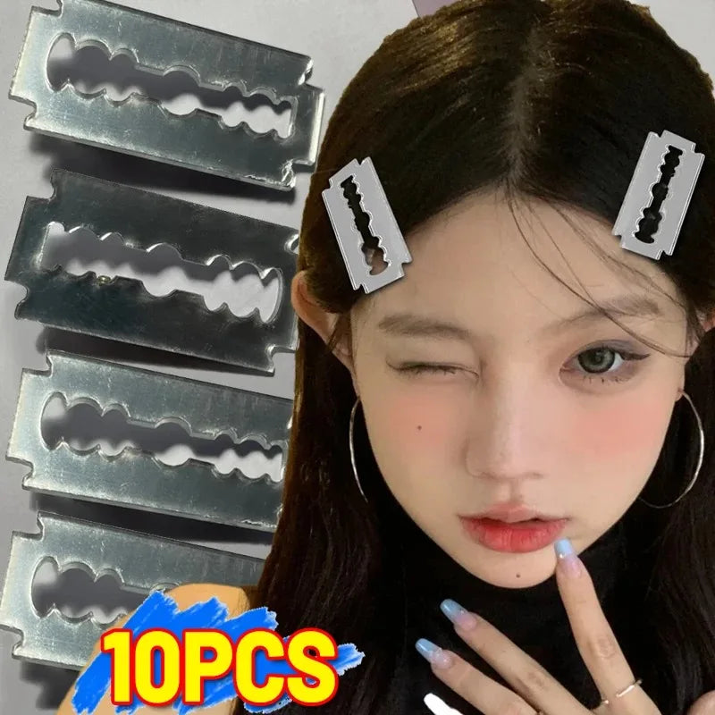 Y2K High Simulated Blade Hairpins for Subculture Fashion Girls Funny Niche Acrylic Knife Gothic Hair Clips Cosplay Accessory