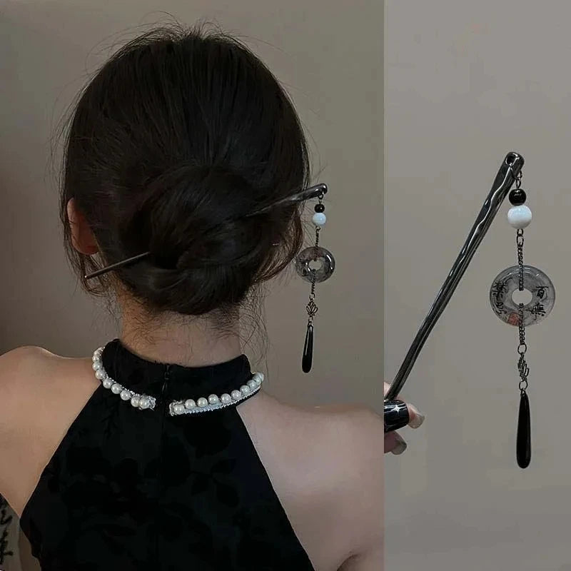 2026 New Chinese Style Butterfly Flower Tassel Hair Stick for Women Vintage Metal Hanfu Chopstick Hair Sticks Hair Accessories
