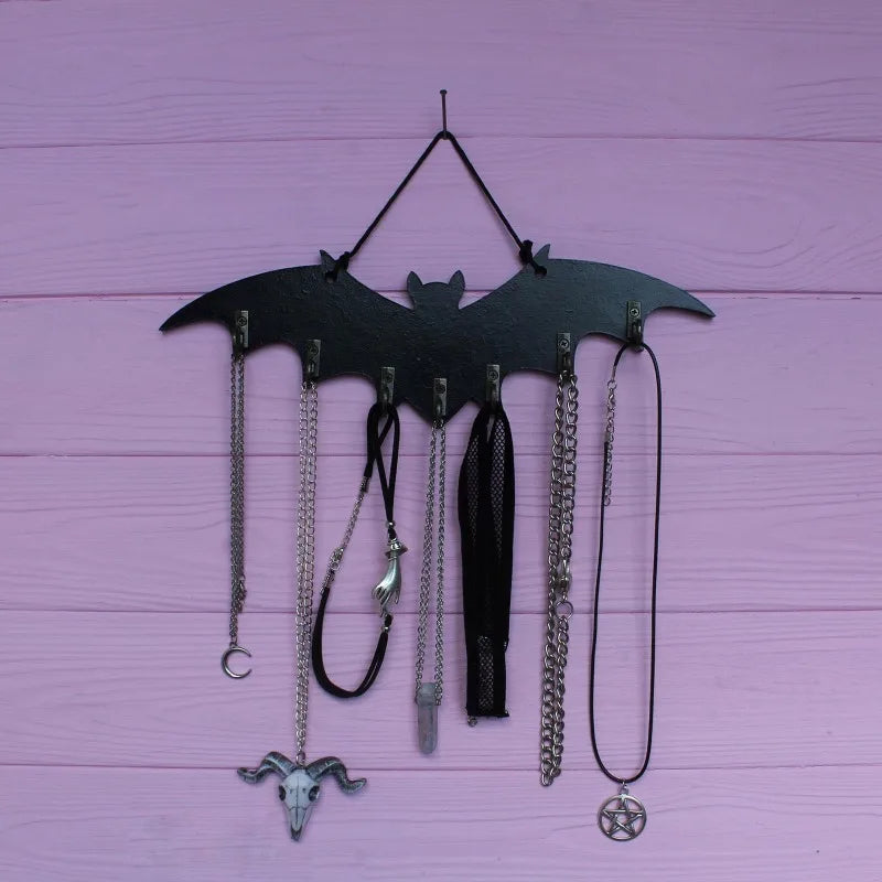 Halloween Bat Key Hook Gothic Style Vampire 2D Flat Printing Wall Decoration Multifunctional Pendant Decorative Hooks Organizer